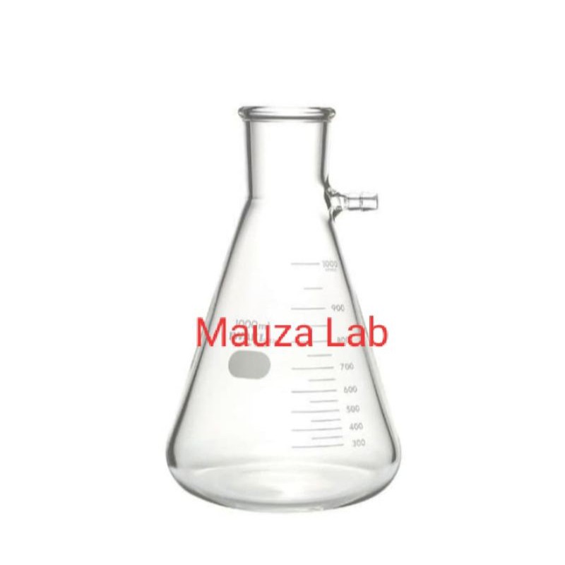 Filtering flask / erlenmeyer pipa samping 250 ml 500 ML dan 1000ml pyrex