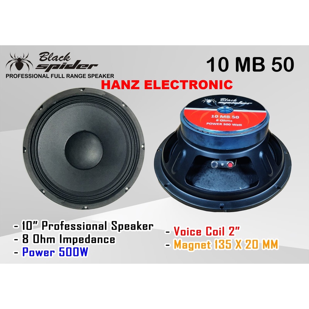 Speaker blackspider black spider 10inch 10 mb 50 10mb 500 WATT 2 COIL