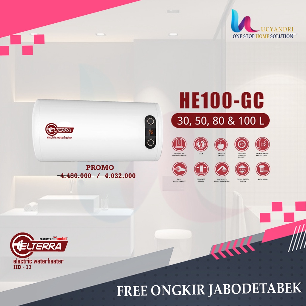 ELTERRA Water Heater HE-100 GC Pemanas Air Listrik Solahart PREMIUM