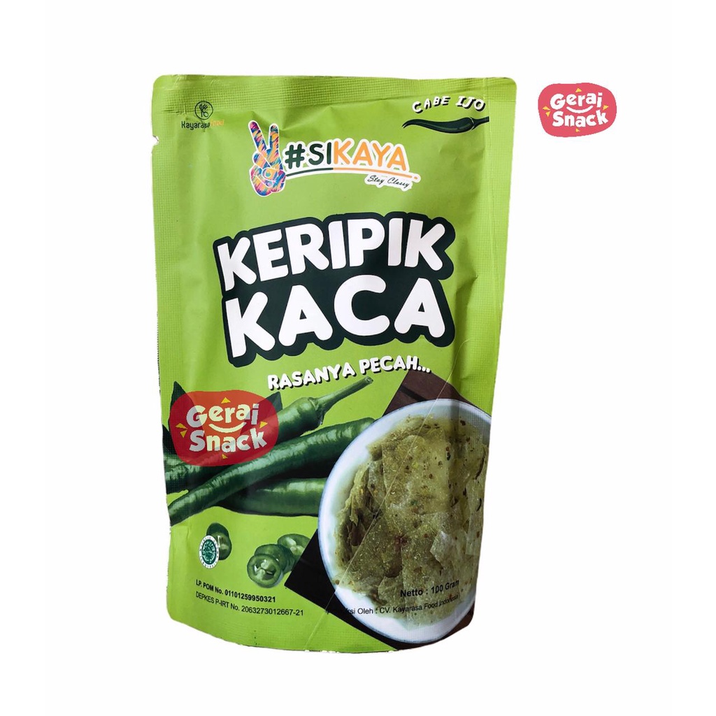 Keripik Kaca Sikaya Keripik Beling Extra Pedas Daun Jeruk Best Seller (100gr)