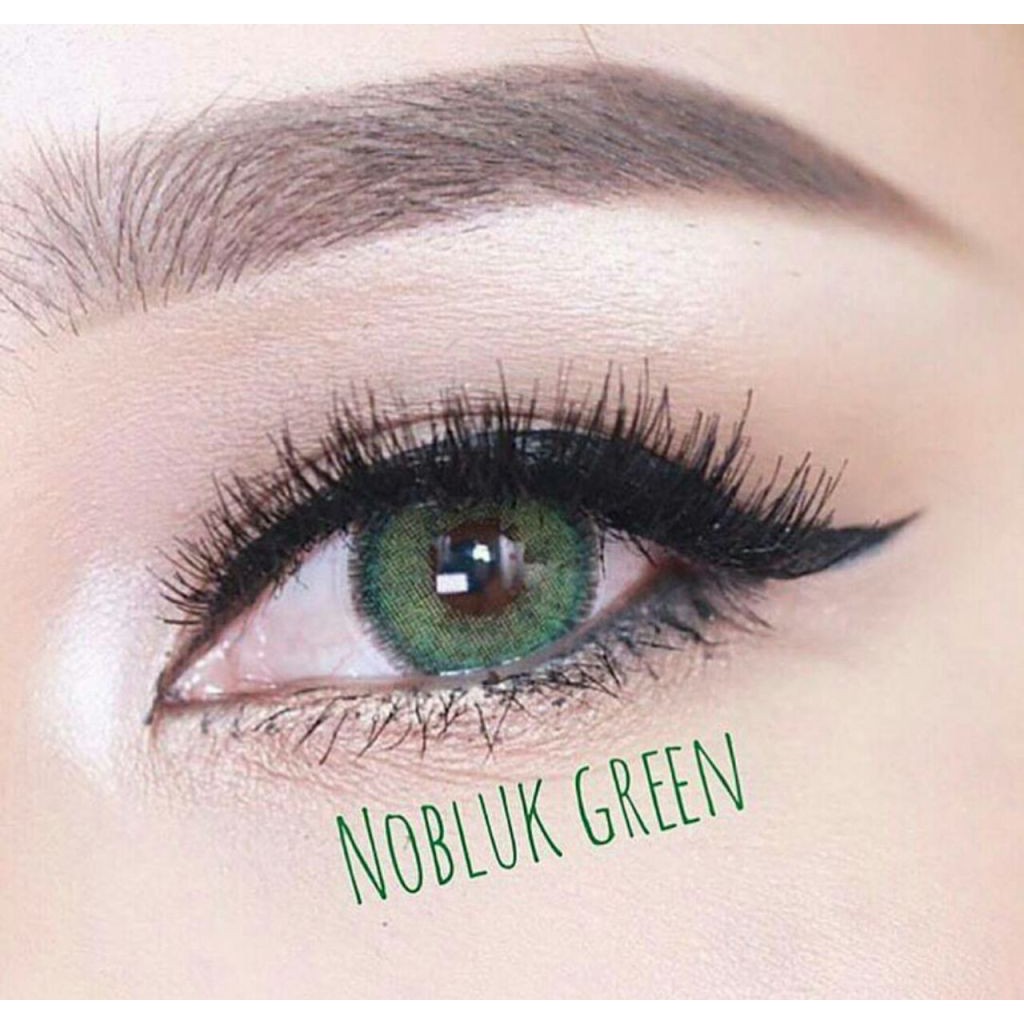 Sepasang Nobluk 14.5mm Gray Brown Blue Green Normal Minus Softlens Dreamcolor Kemasan Botol