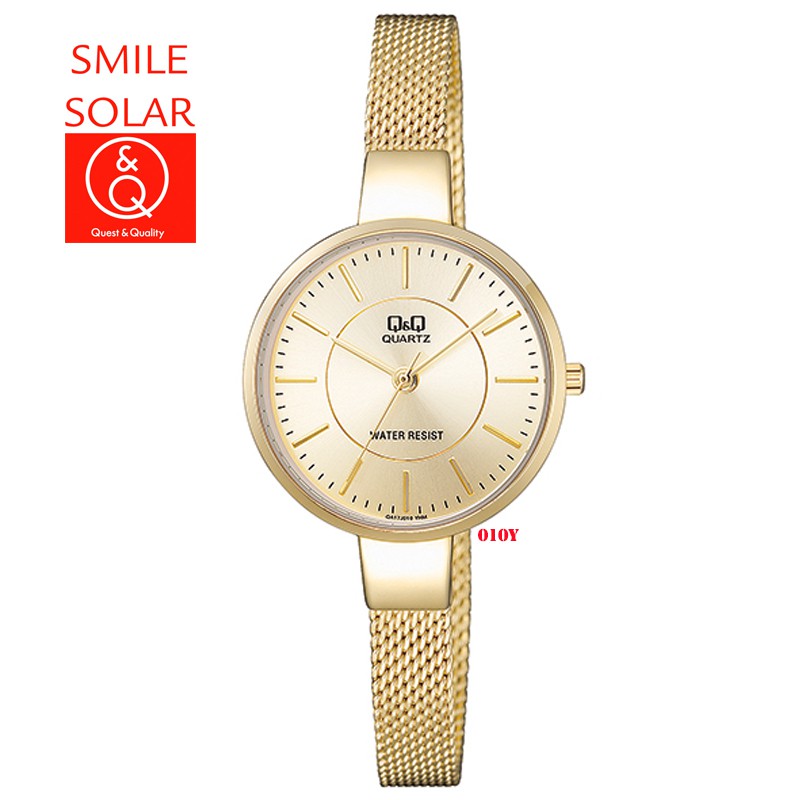 Jam Tangan Wanita Stylist Casual Business Rantai Stainless Steel Analog Original Q&amp;Q QnQ QQ QA17 Series