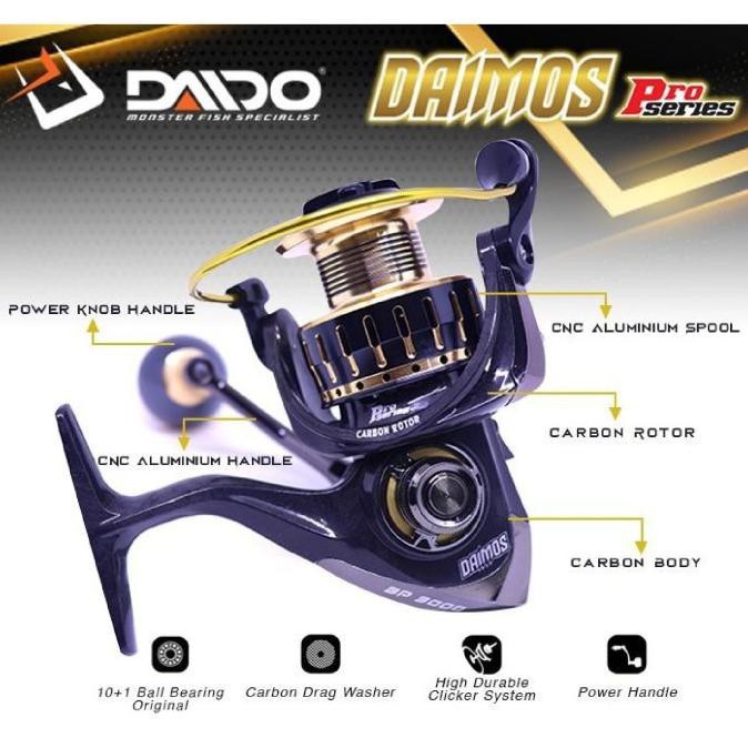 Reel Daido Daimos Pro Series 1000 2000 3000 4000 6000 Power Handle Free Handle dan Grease Pelumas
