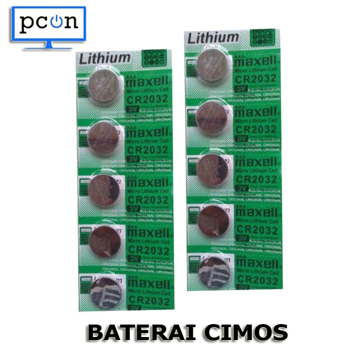 Baterai Cmos 1 Strip isi 5 pcs Maxell CR2032