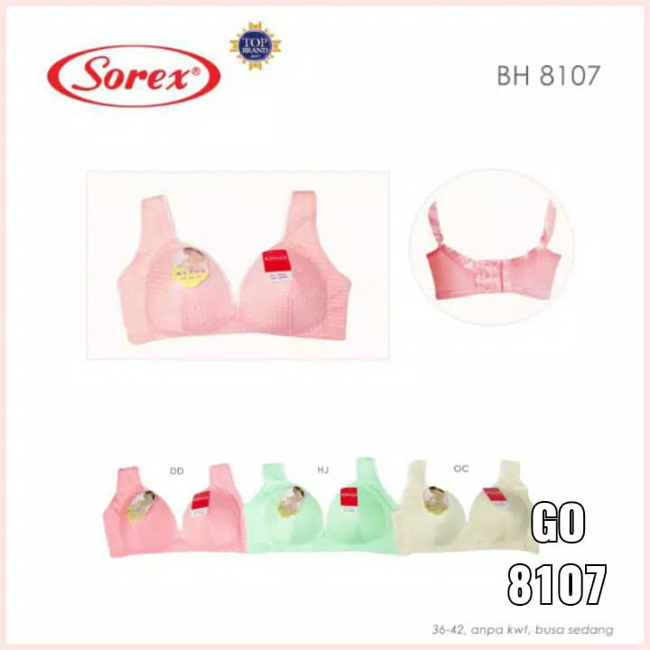 gof Sorex Bra Menyusui Nursing Bra 8107 Tanpa Kawat 3 Kait Busa Sedang