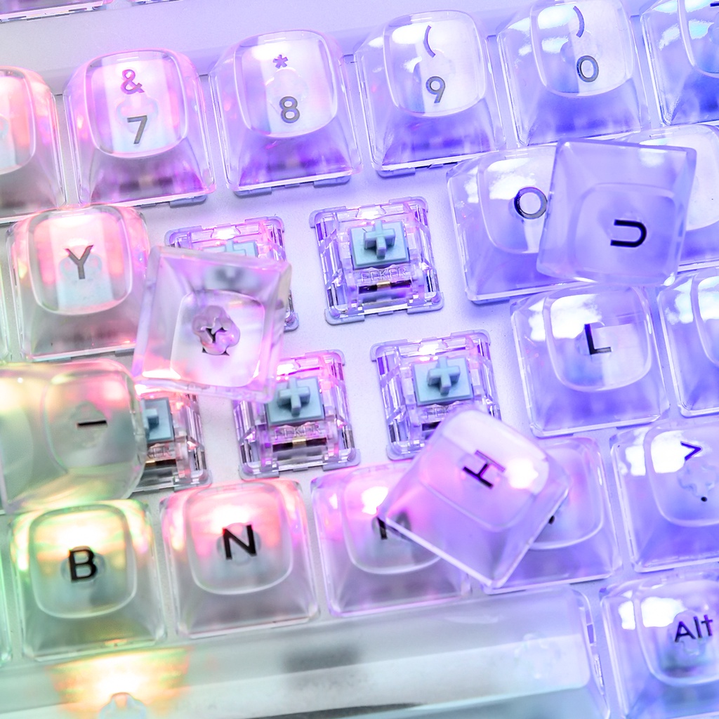 Original PCL 155 Key NSA Transparent PC Keycaps For Mechanical Keyboards