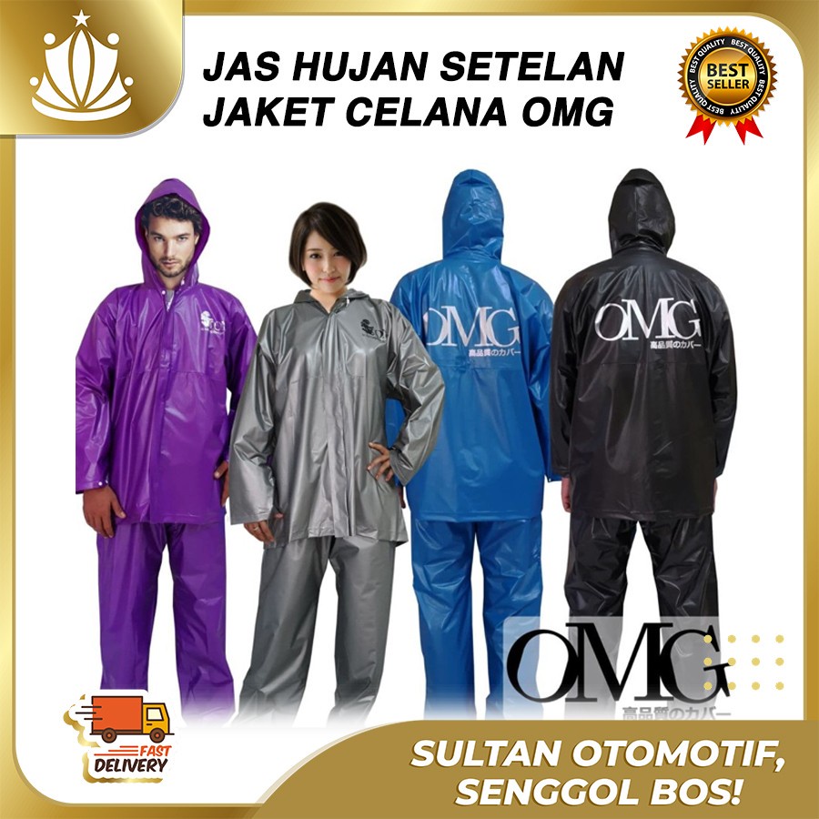 Jas Hujan OMG JAPAN Set Jaket &amp; Celana WATERPROOF Seperti AXIO