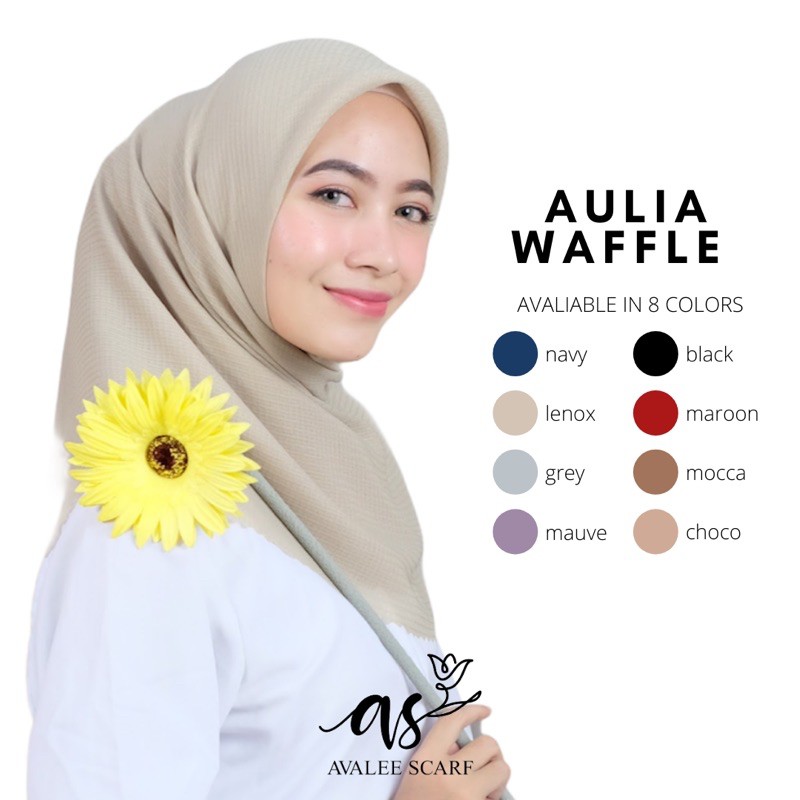 AVALEE SCARF aulia waffle square hijab polos segi empat lasercut jilbab kerudung