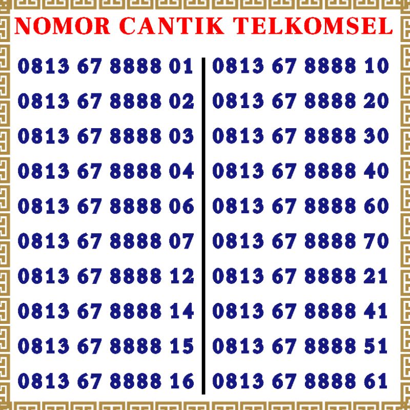 Nomor Cantik Telkomsel Kwartet 8888