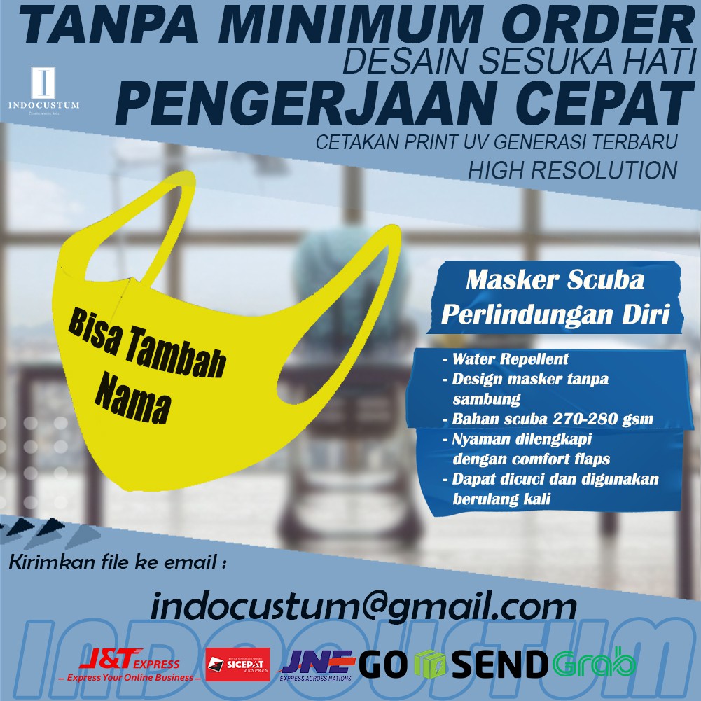 Masker Custom Scuba Full Printing Print Custom Satuan Souvenir IC005