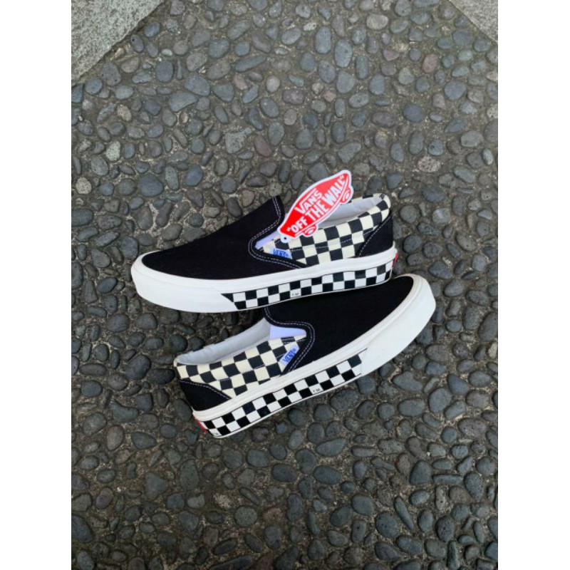Vans Slip On Sidewall Checker Black White