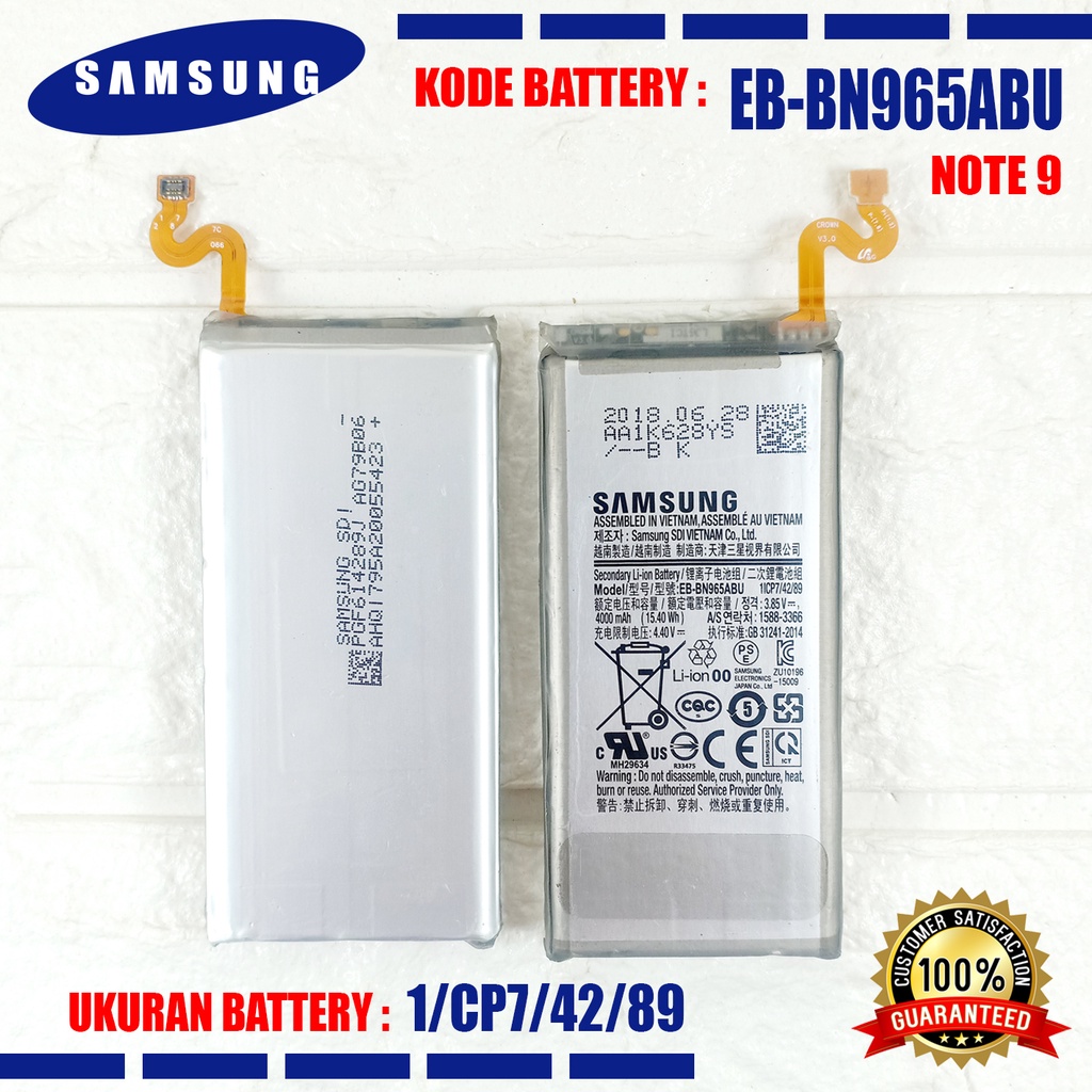 Baterai Battery EB-BN965ABU For Samsung Galaxy Note 9 Note9 N960 SM-N960F N9600 N960U N960N N960W