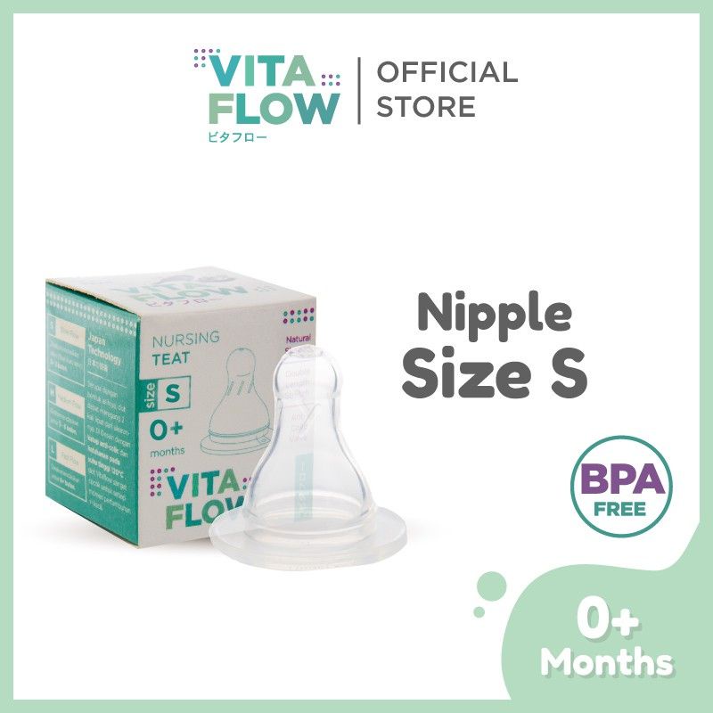 Vitaflow Nippel / Dot Anti Colic Silicon Size S M L