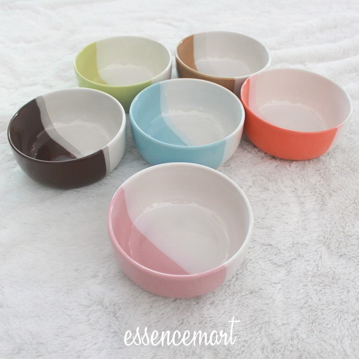 Mangkok Keramik Two Tone Lusinan Grosir Mangkok Twotone Ukuran 14 cm Tebal
