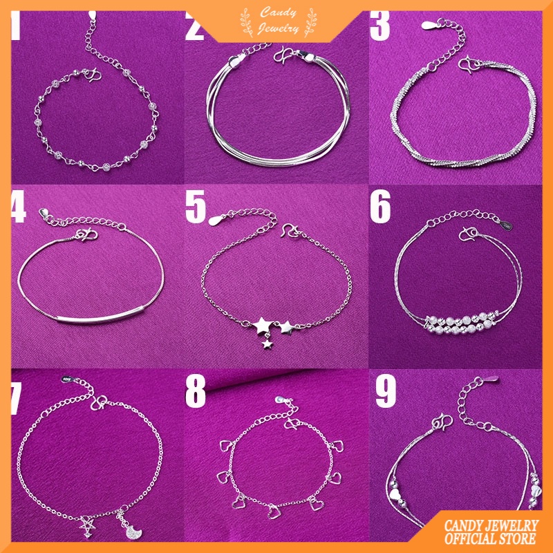 Gelang Rumbai Multilayer Desain Hati Bunga Warna Silver Untuk Wanita