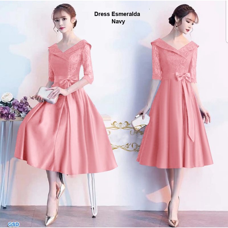 DRESS CANTIK ACARA PESTA / DRESS KENCAN / DRESS NIKAHAN / esmeralda - FC/ DRESS NATALAN/ BAJU JALAN JALAN