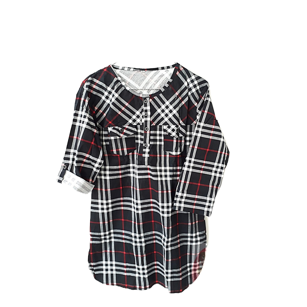 Baju Kemeja Kotak Kotak Wanita Blouse Kemeja Bruberry Cewek Baju Katun Wanita Blouse Katun Wanita Ba