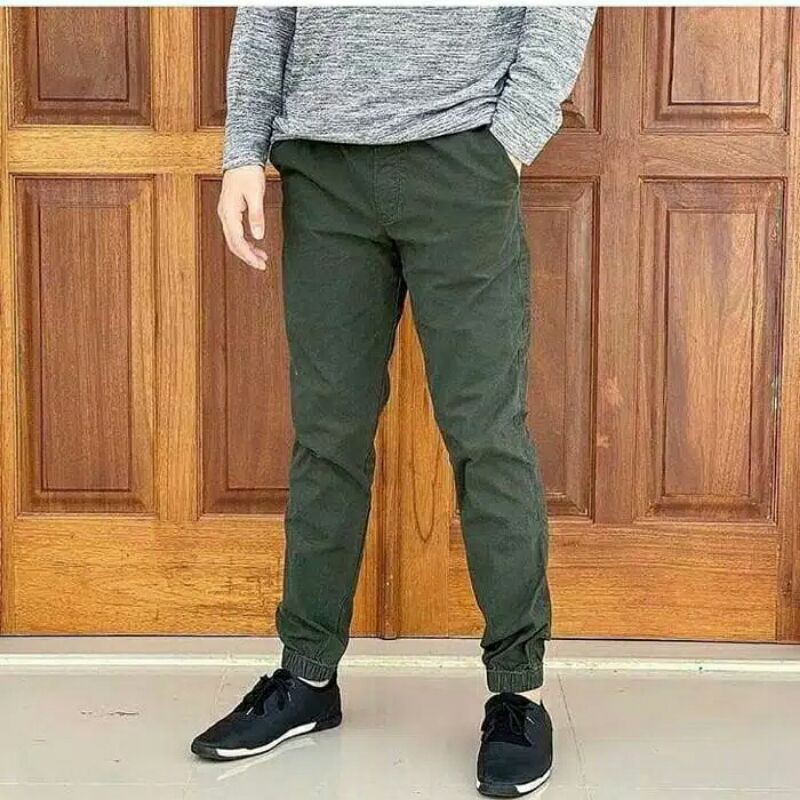 Celana Jogger Pria GAP Slim Canvas Original Branded