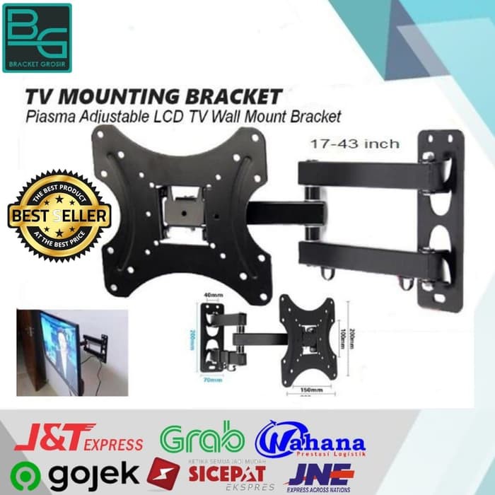 Bracket Led tv lengan 32&quot; 40&quot; 43&quot; import