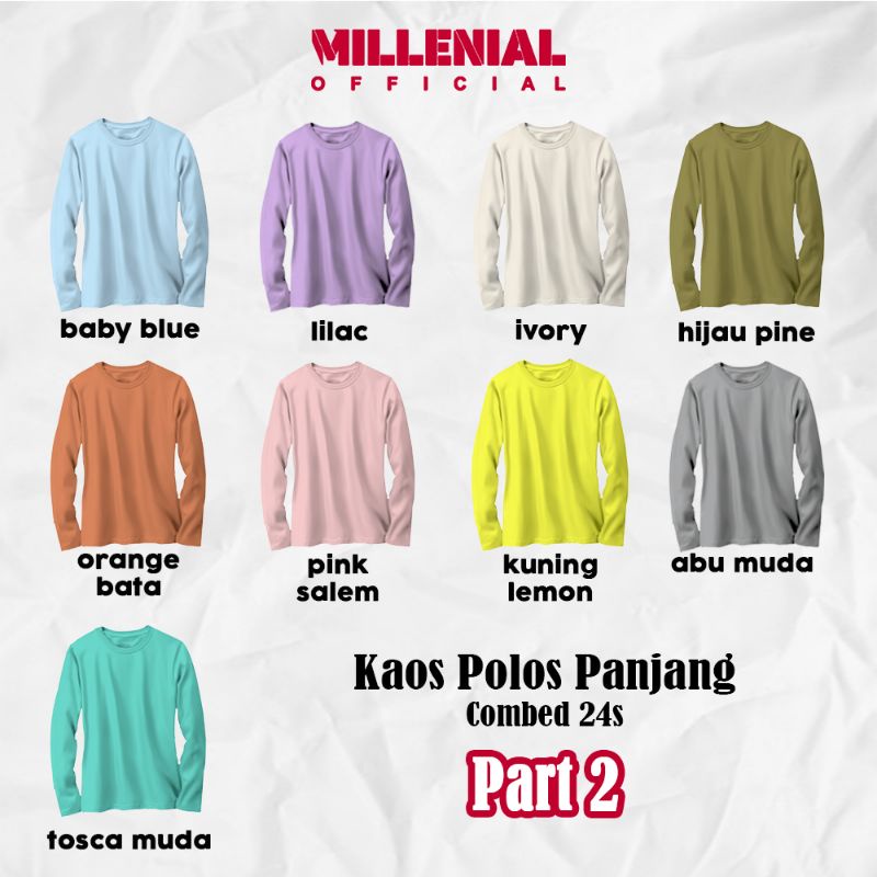 KAOS POLOS LENGAN PANJANG COTTON COMBED 24S UNISEX