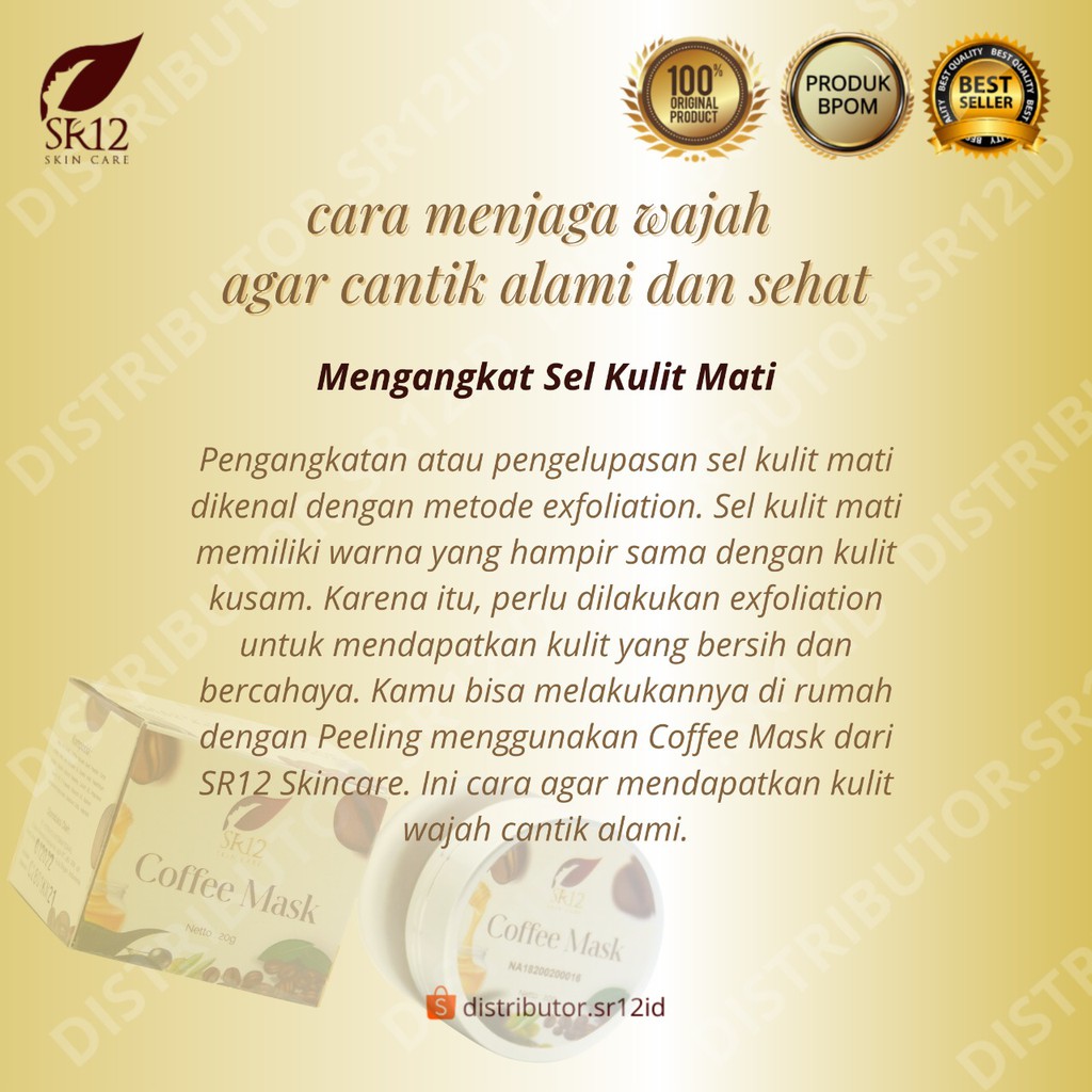 Coffee Mask SR12 Masker Peeling Kopi Ampuh atasi Flek Hitam Noda Bekas Jerawat dan Komedo 20gr