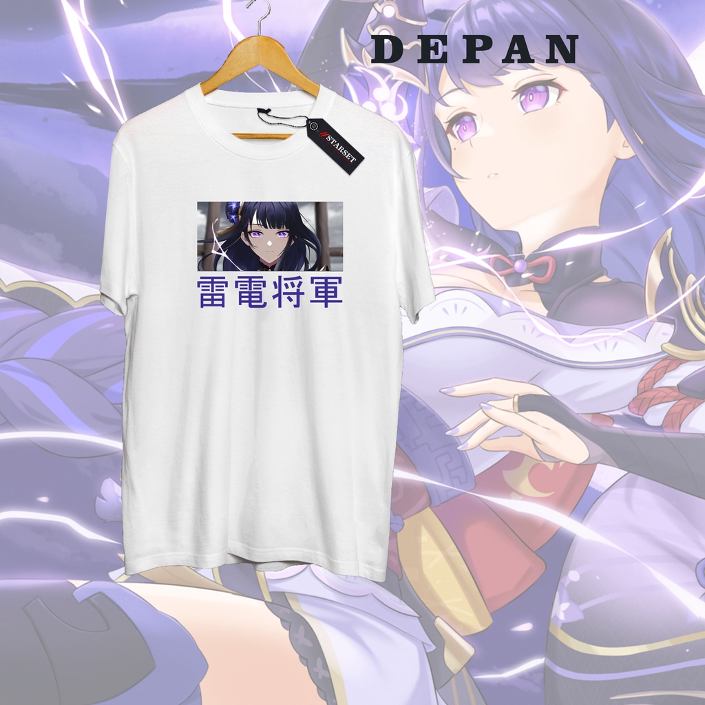 Kaos Tshirt Game Genshin Impact Raiden Shogun - Baju Wibu - Baju Otaku - Baju pria - Baal
