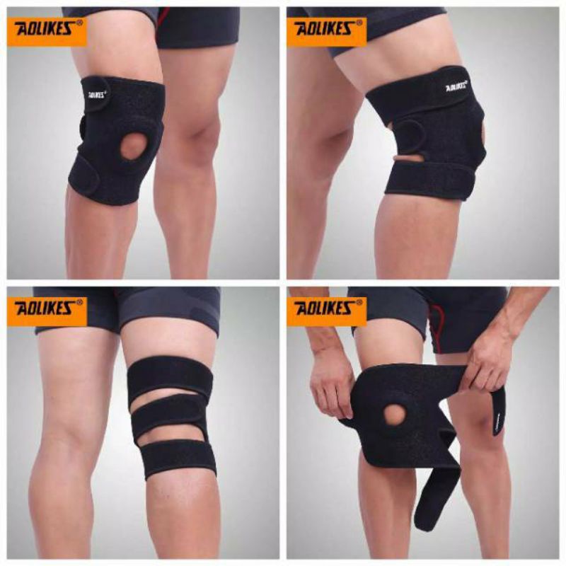 Original Aolikes Pelindung Lutut/ Deker lutut/ Original Kneepad 3 Strap Adjustable