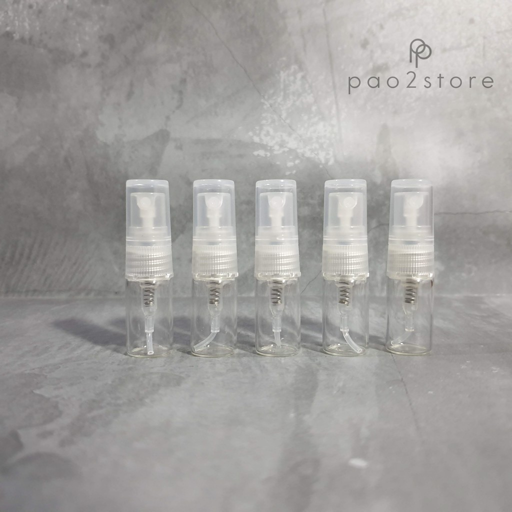 Botol Spray Kaca Bening 2ml Refillable Parfum Vial Travel Size Refill Isi Ulang Atomizer Transparan