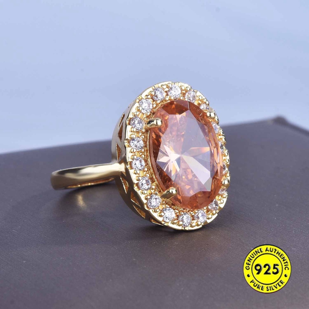 Cincin Open Ring Adjustable Lapis Emas 18k Dengan Batu Permata Morgan Warna Warni