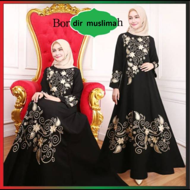 Abaya Bordir Muslimah, Abaya Turky, Abaya Zaitun, Abaya Padi