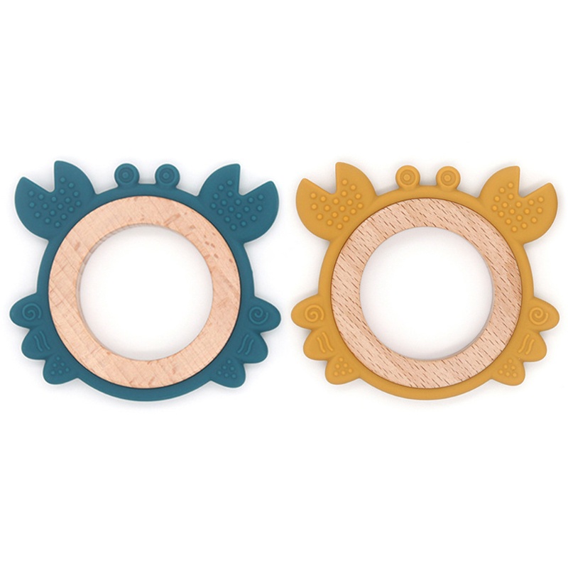Mary Mainan Teether Bentuk Kartun Kepiting Bahan Silikon Food Grade Untuk Bayi
