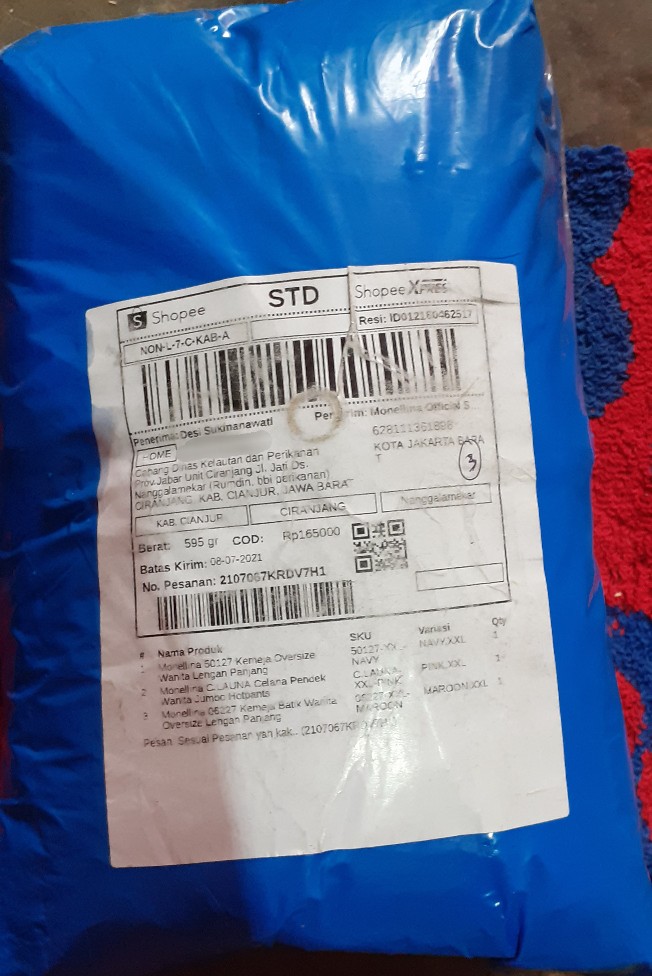 Monellina 06227 Kemeja Batik Wanita Oversize Lengan Panjang