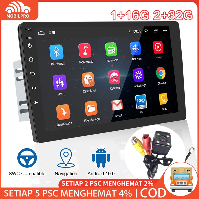 9 Inch Car Android 12 Navigasi 2+32G/4G+32G IPS Screen Head Unit For TOYOTA Daihatsu Mitsubishi HONDA SUZUKI Hyundai NISSAN Double Din Touch Screen Stereo Radio Bluetooth Car Multimedia MP5 GPS Mirrorlink YOUTUBE