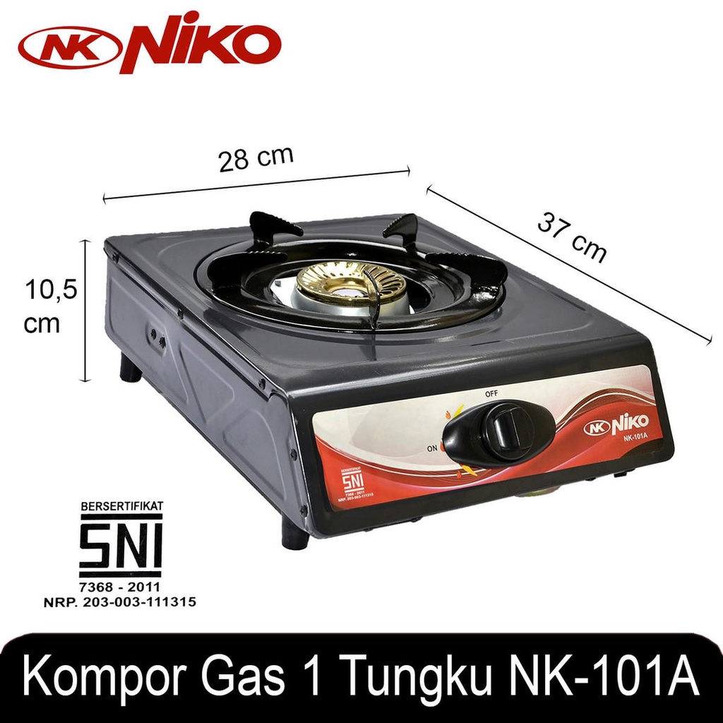 Kompor Gas LPG 1 Tungku Teflon Murah Niko NK-101A / NK 101 A / NK101A