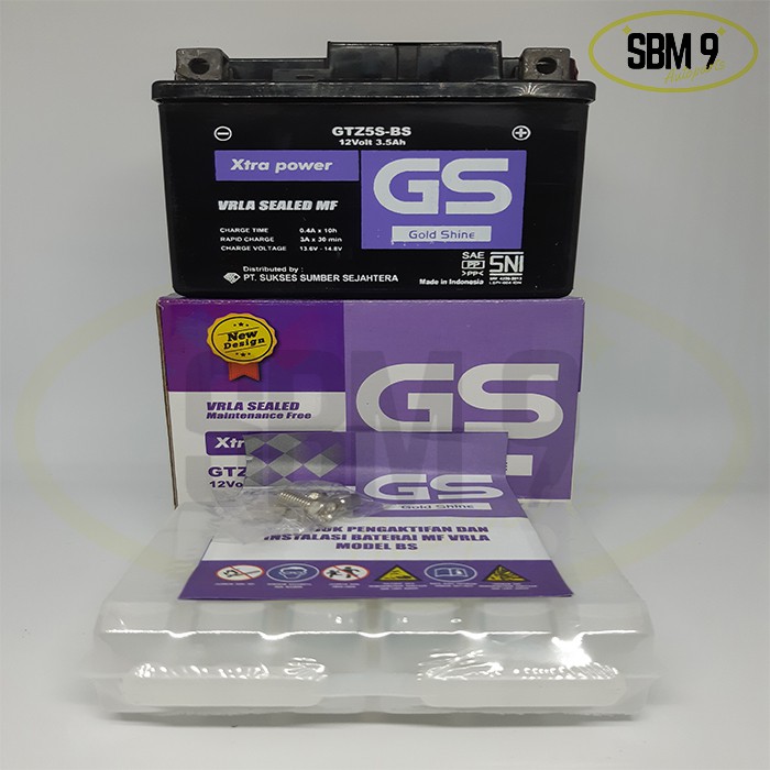 Aki Motor Honda Supra X 125 GS Gold Shine Xtra Power GTZ5S-BS