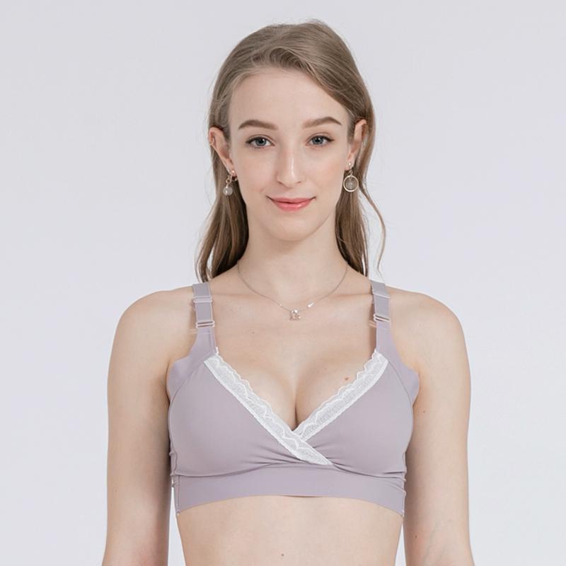 Bra Menyusui & Hamil | MOOIMOM Extra Soft Crossover Nursing Bra-Purple
