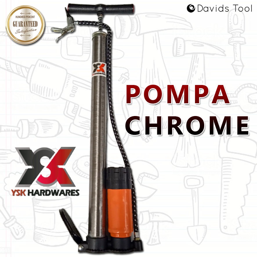 Pompa Sepeda Motor Kompa Kumpo Sepedah Angin Manual Bola Tangan Chrome Ysk