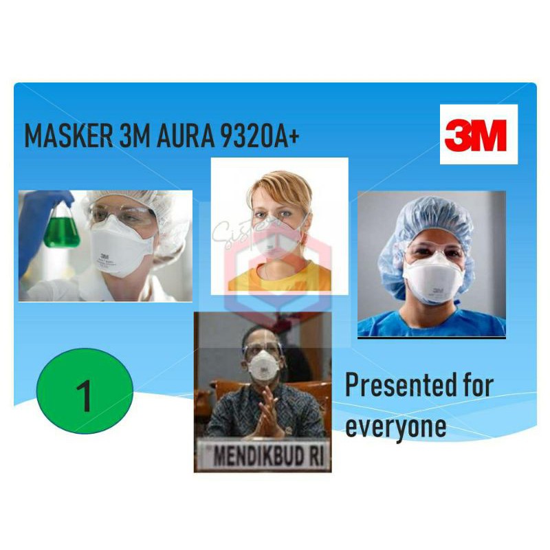 Masker 3M N95 9320A+ Aura FFP2 Headloop