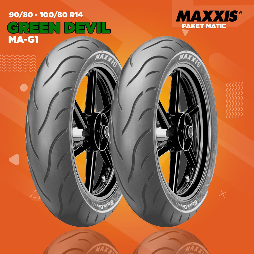 Paket Ban  Motor  Matic  MAXXIS GREENDEVIL MA G1 90 80 