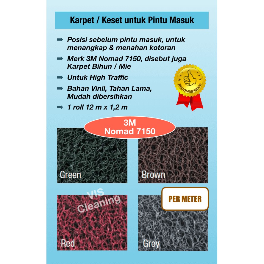 Karpet / Keset Mie 3M Nomad 7150 ( per meter ) (Warna Hijau, Biru, Coklat dan Hitam)