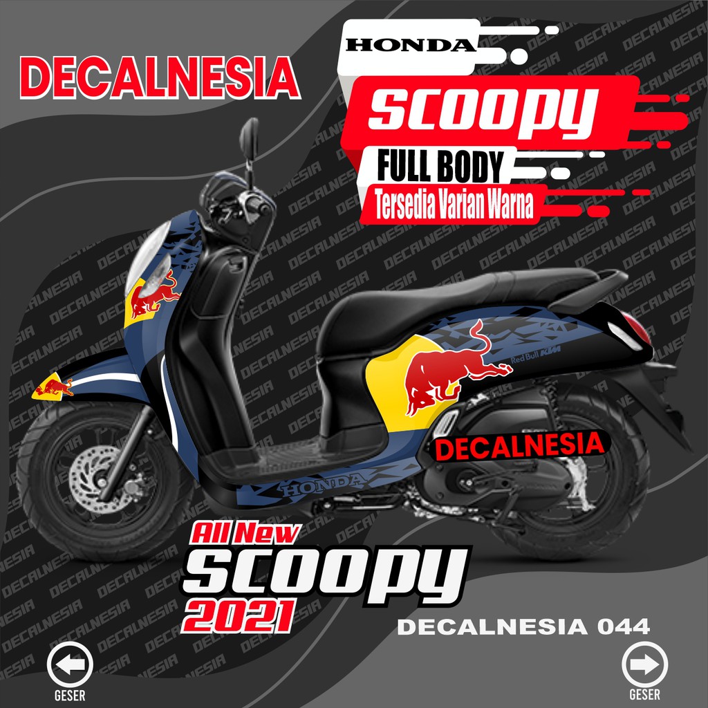 Stiker Full Body Scoopy 2021 - Decal Motor Scoopy All New 2021 - Stiker Scopy 2021 Motif Redbull