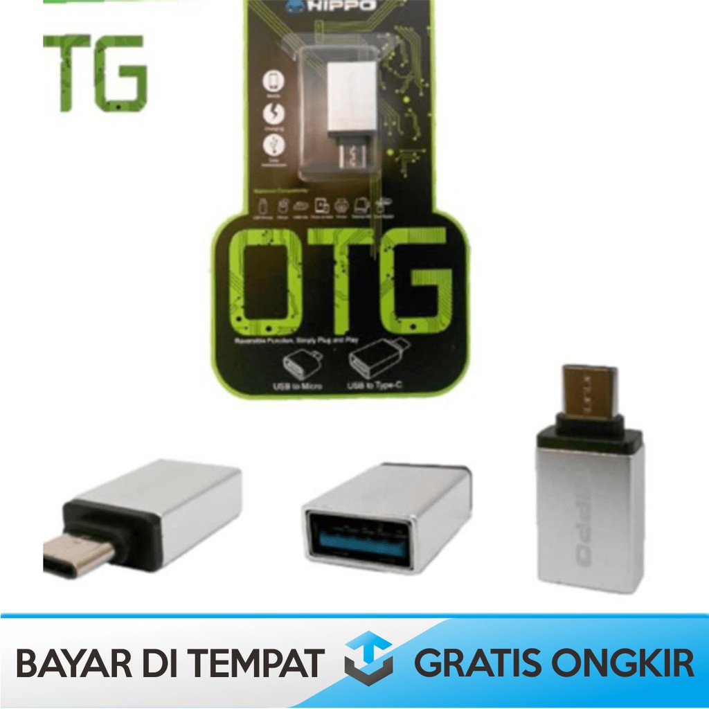 CONVERTER TYPE C HIPPO - ADAPTOR MICRO USB TO TYPE C - OTG MIKRO USB KE TYPE C UNTUK ANDROID SAMSUNG