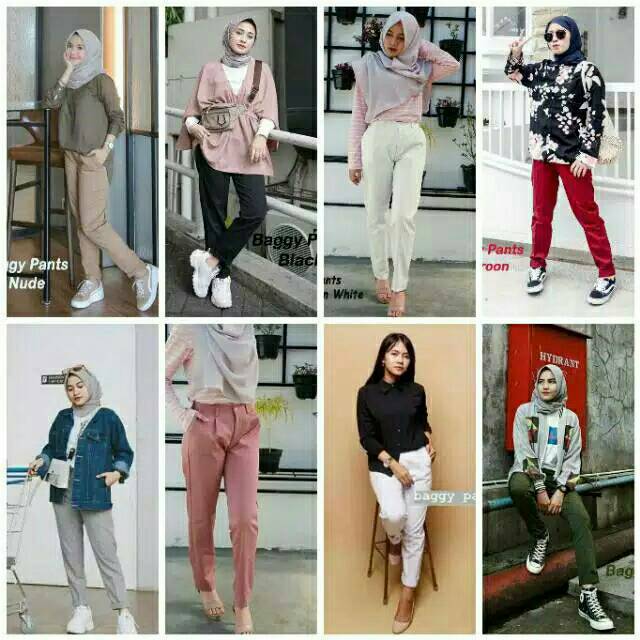 PROMO! Bisa COD READY BAGGY PANTS AMERICAN DRILL IMPOR MOSS LIGHT GREY DARK GREY KHAKI IVORY - baggi