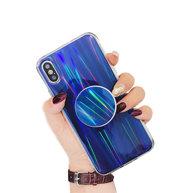 Holo Blue (BISA MATCHING POPSOCKET) Samsung S7edge S8 S8+ S9 S9+ Note8 Note 9 S10 S10+ S10e A20 A30s