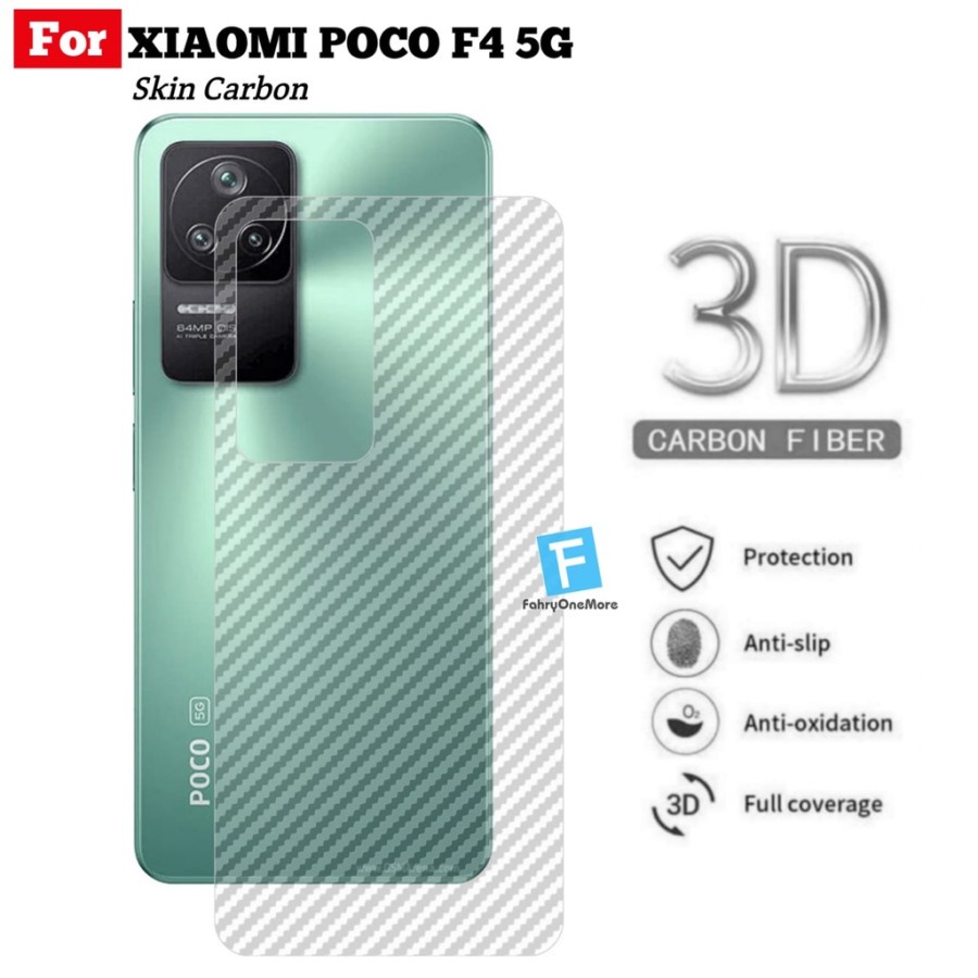 XIAOMI POCO F4 POCO F4 GT ANTI GORES BELAKANG SKIN CARBON GARSKIN MOTIF KARBON TRANSPARAN PELINDUNG BELAKANG POCOPHONE F4 POCOPHONE F4 GT