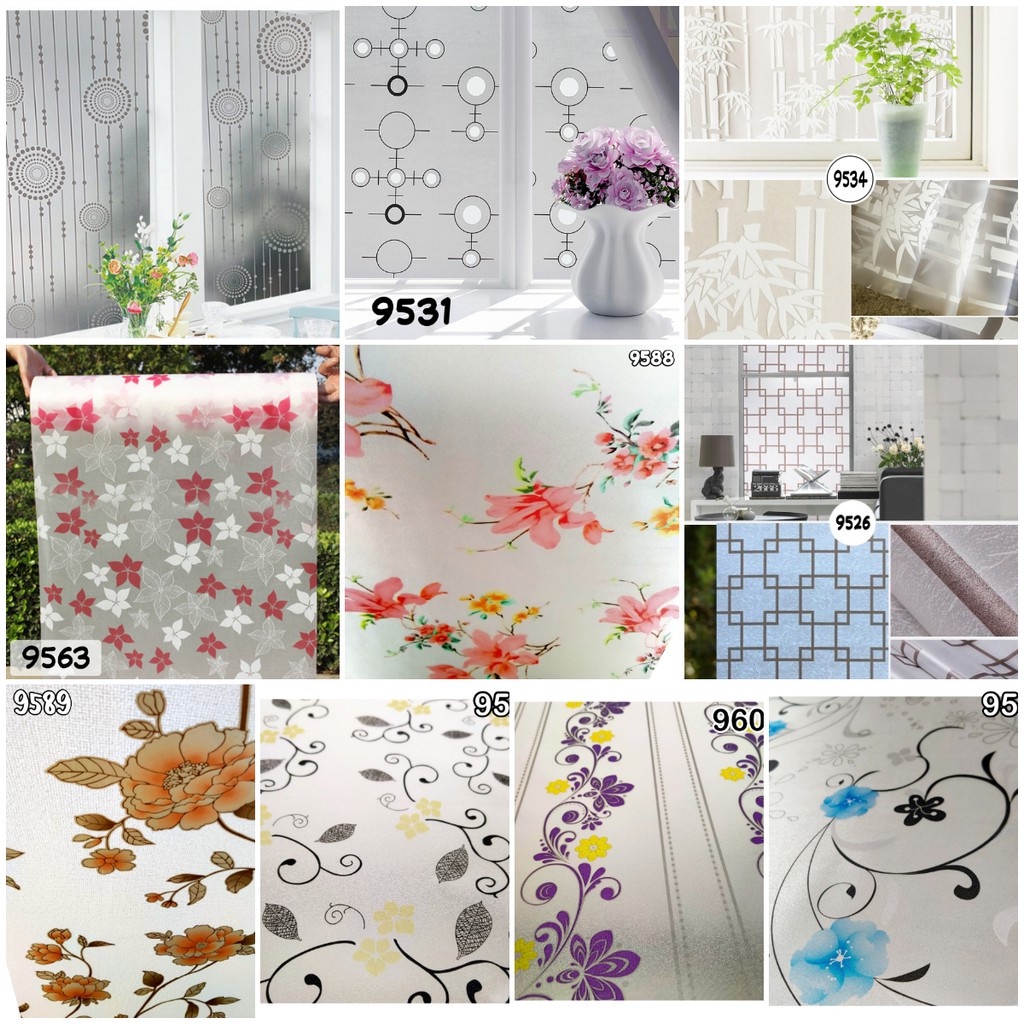 Jual Stiker Kaca Jendela Pintu Motif Bunga Sandblast Cm X M Home