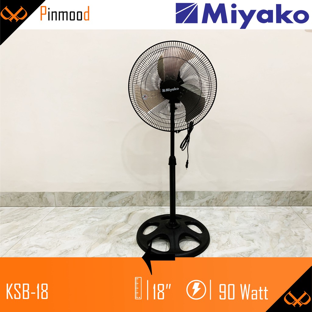 MIYAKO STAND FAN / KIPAS ANGIN BERDIRI 18 INCH KSB-18 STAINLESS STEEL