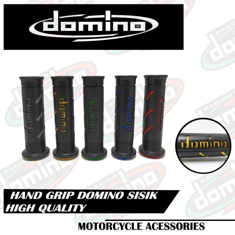 TERMURAH HANDGRIP DOMINO SISIK GARIS SARUNG GAS DOMNO GARIS SET KIRI KANAN UNIVERSAL