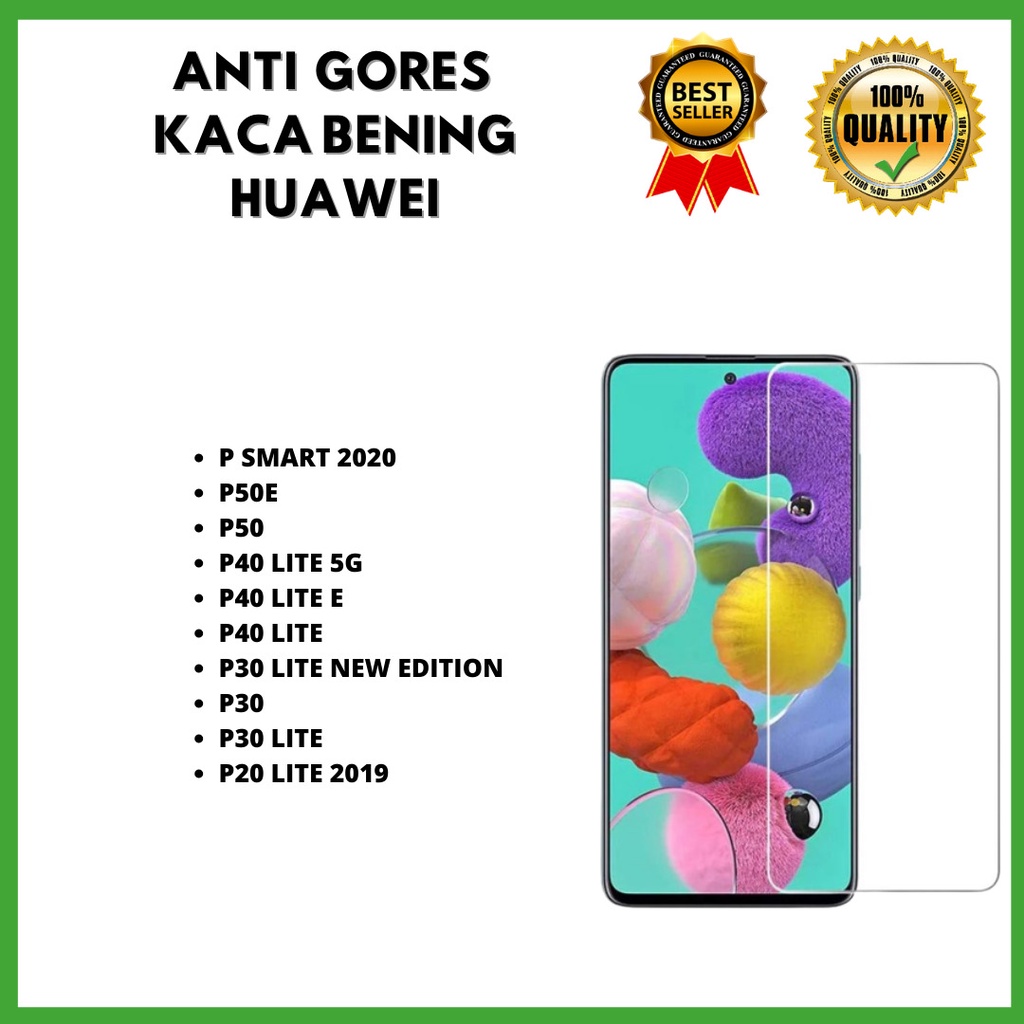 &lt; TEMPERED GLASS KACA BENING &gt;HUAWEI P SMART 2020 - P50E - P50 - P40 LITE 5G - P 40 LITE E - P40 LITE - P30 LITE NEW EDITION - P30 – P30 LITE – P20 LITE 2019 (HOKKY ACC)