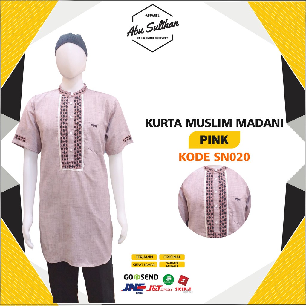 BAJU KOKO KURTA MUSLIMADANI LENGAN PENDEK SN-020 / MOTIF / POLOS / BORDIR / ORIGINAL / TERMURAH